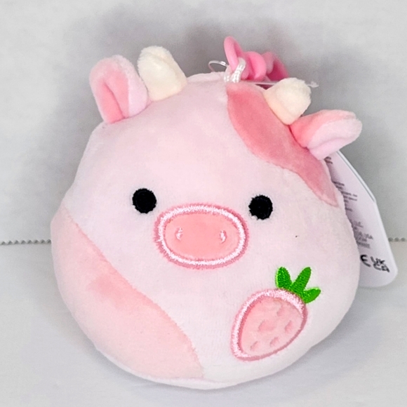 RESHMA 🍓🐮 Strawberry Heart Cow Clip "Best Squad" Original Squishmallow ☆ NWT - Picture 1 of 8